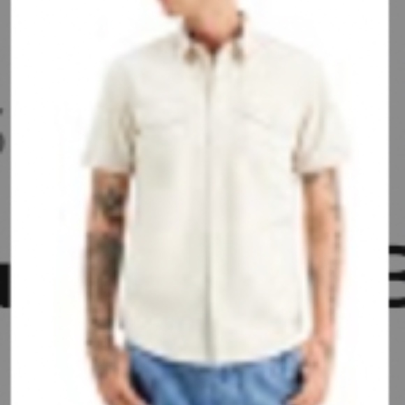 Sun + Stone Other - Sun + Stone Cream Western Short Sleeve Button Up Shirts